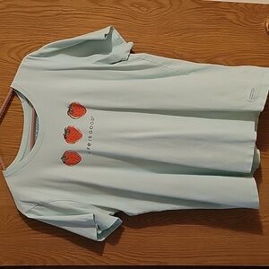 Life Is Good Mint Green Strawberry Tee